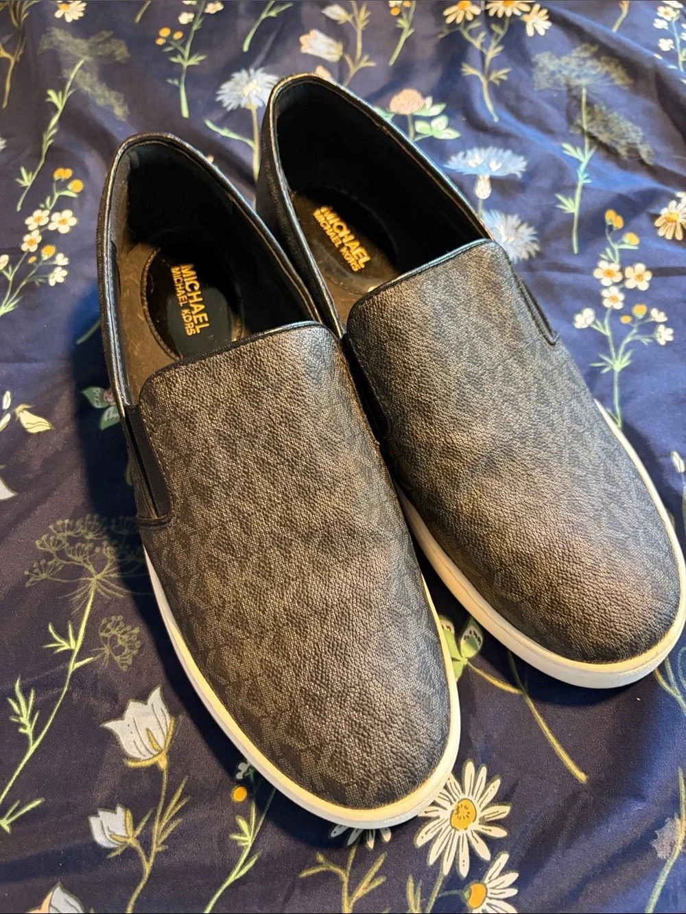 Michael Kors Men’s Charcoal Patterned Slip-On Sneakers